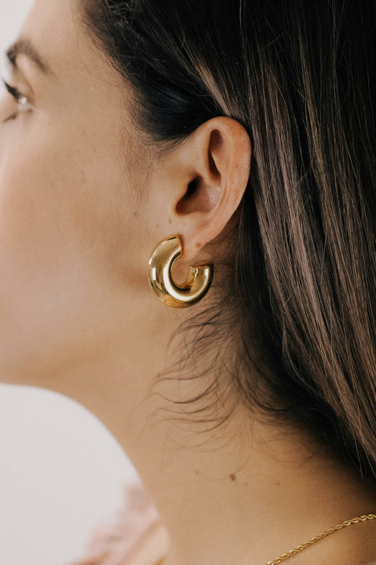 Chunky Gold Hoop Earrings